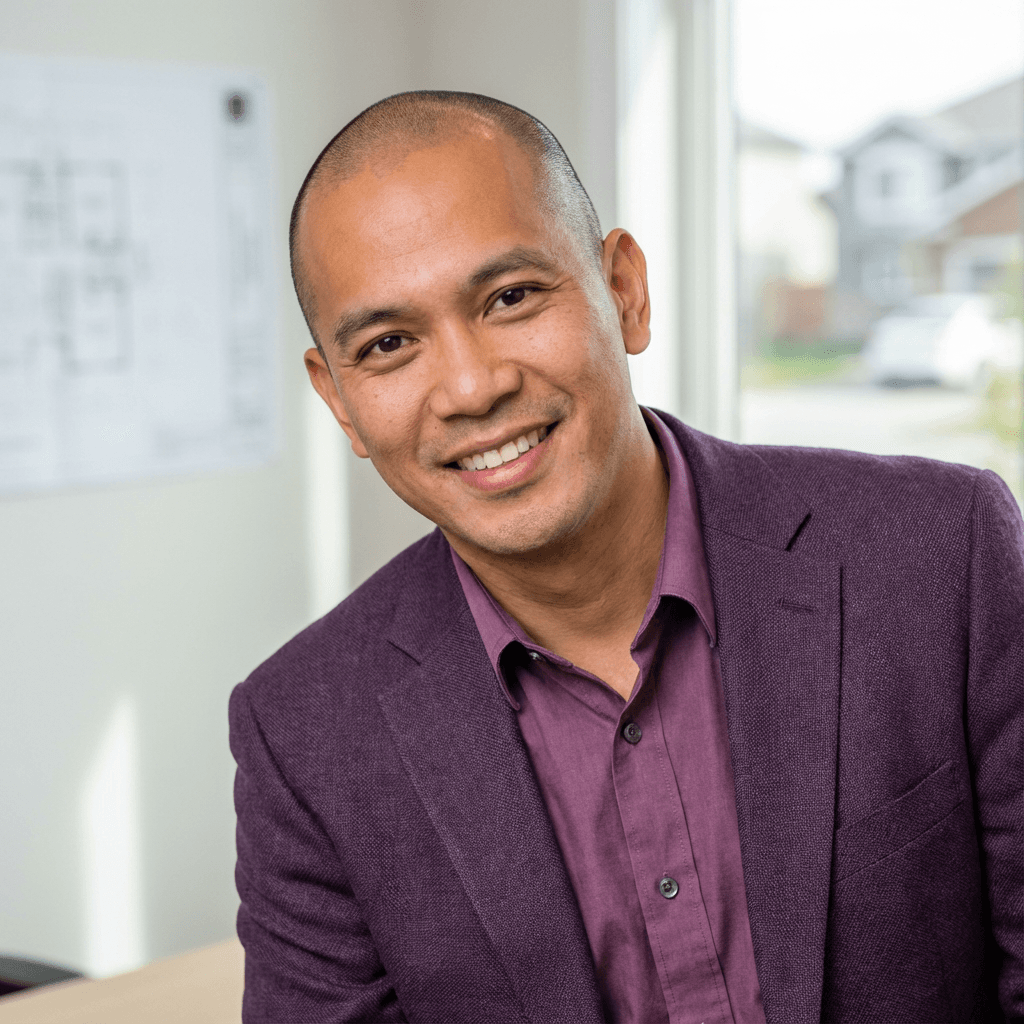 Male in his 40s, professional and calm appearance
